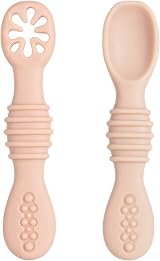 Vicloon Silicone Baby Fork and Spoon Set 2 Pcs Self Feeding Toddler Kit view 1