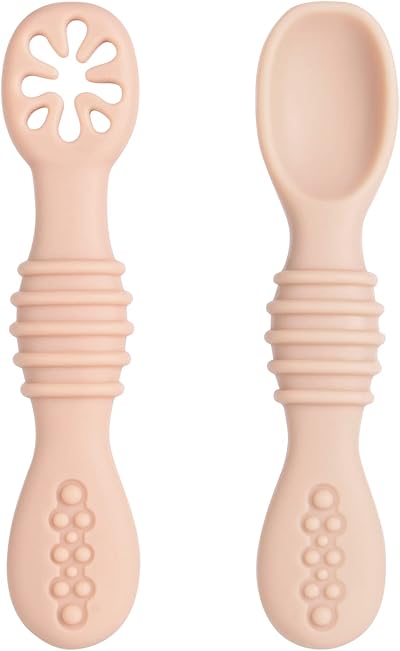 Vicloon Silicone Baby Fork and Spoon Set 2 Pcs Self Feeding Toddler Kit