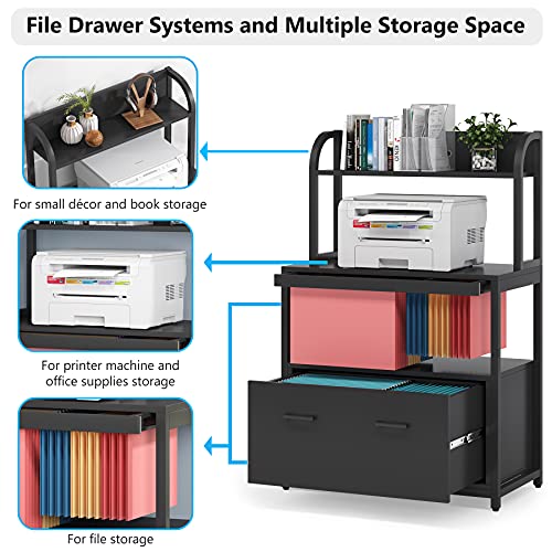 Tribesigns Lateral File with Drawer and Open Shelves, Large