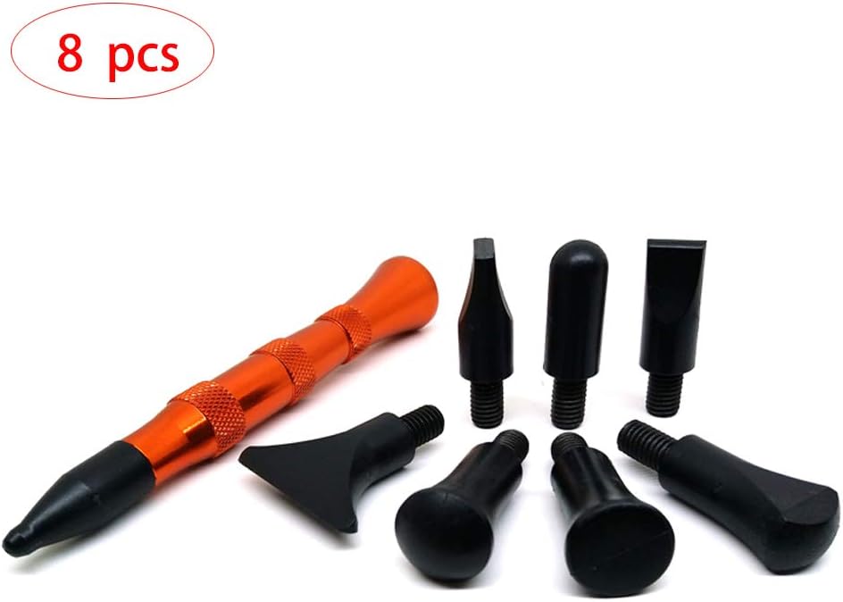 WANYIG8PCS Paintless Dent Removal Tap Down Tools s Dent Rubber Hammer Car Auto Dent Repair Tool Kits Knockdown Tool