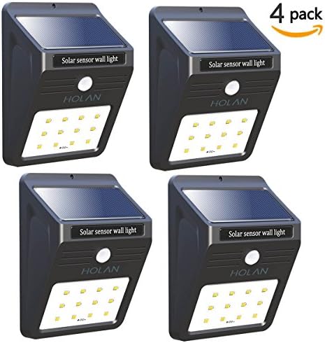 Mulcolor Wide Angle Solar Powered Motion Sensor LED Light Recharged Wireless SUPER BRIGHT 12 LEDs Solar Lights Waterproof Outdoor Wall Light Security