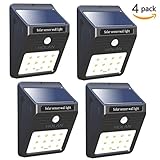 Mulcolor Wide Angle Solar Powered Motion Sensor LED Light Recharged Wireless SUPER BRIGHT 12 LEDs Solar Lights Waterproof Outdoor Wall Light Security