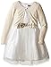 ZUNIE Girls' Allover Glitter Mesh Dress with Sweaterknit Shrug