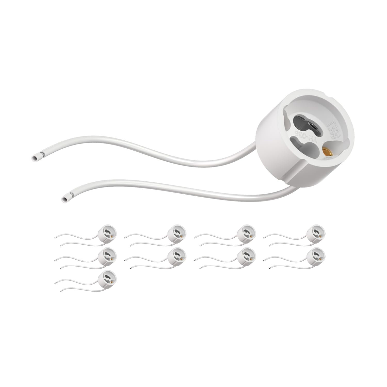 ledscom.de 10 Pieces GU10 Socket, Ceramic, White, 230V AC, max. 25W — image 1