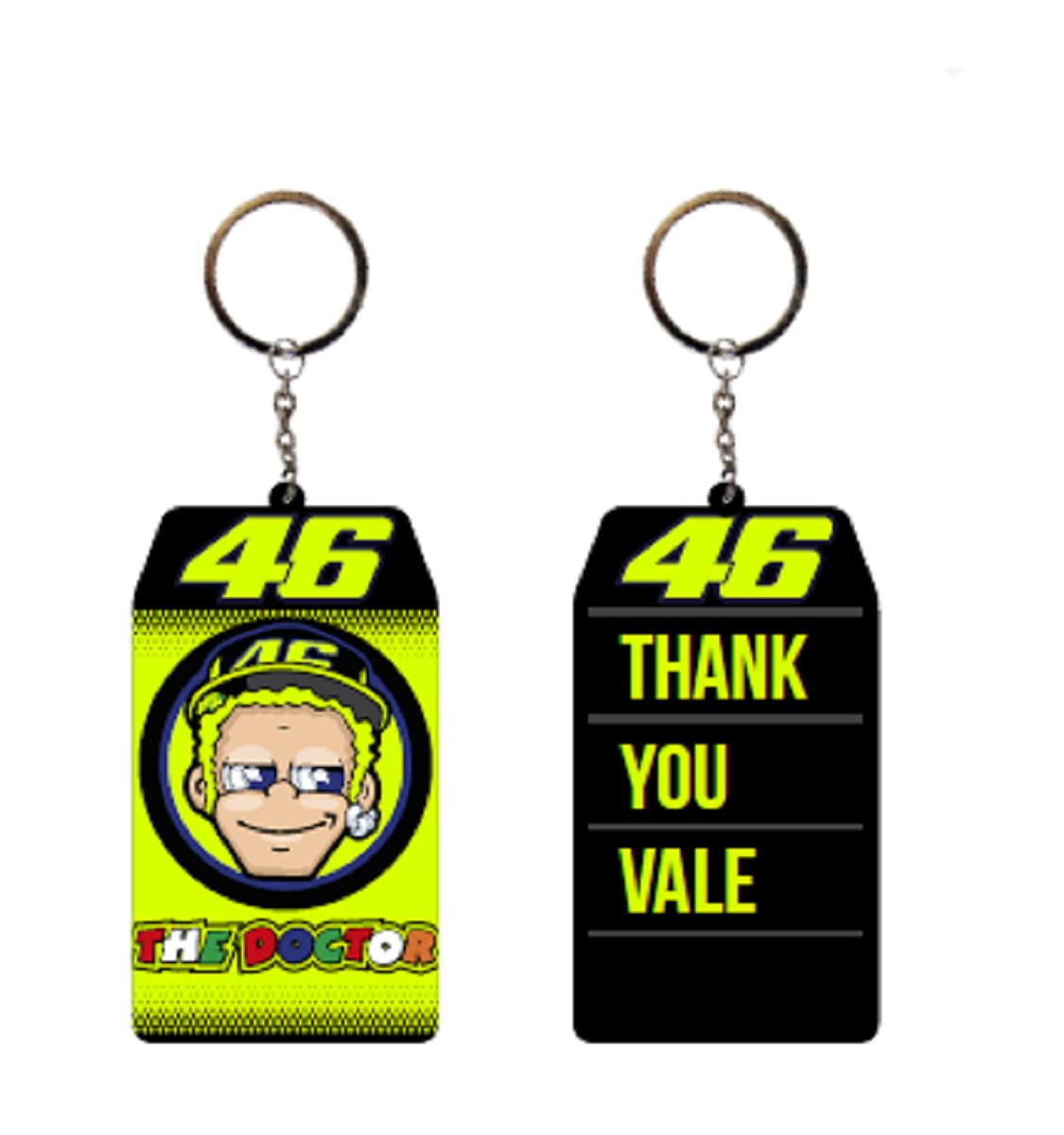 Valentino Rossi VR 46 KEY HOLDER THANK YOU VALE,Black,4X7 cm,Unisex