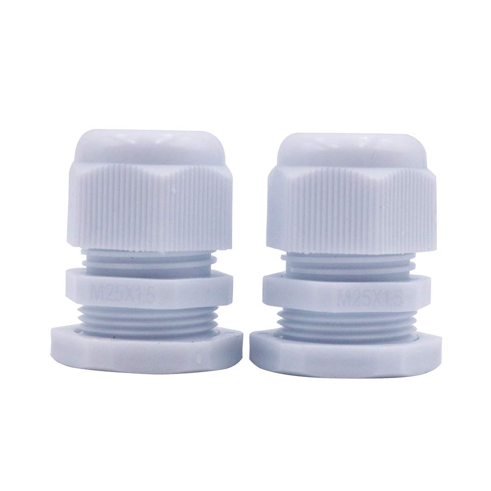 Namvo100 Pcs Cable Glands Waterproof IP68 Adjustable Cable Connectors Nylon Cable Glands Joints M25 x 1.5