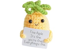 YGBrand Cute Doll Funny Crochet Inspirational with Positive Card Birthday Gifts Cheer up Gifts for Friends Decorations Gifts for Women (1PC Pineapple)