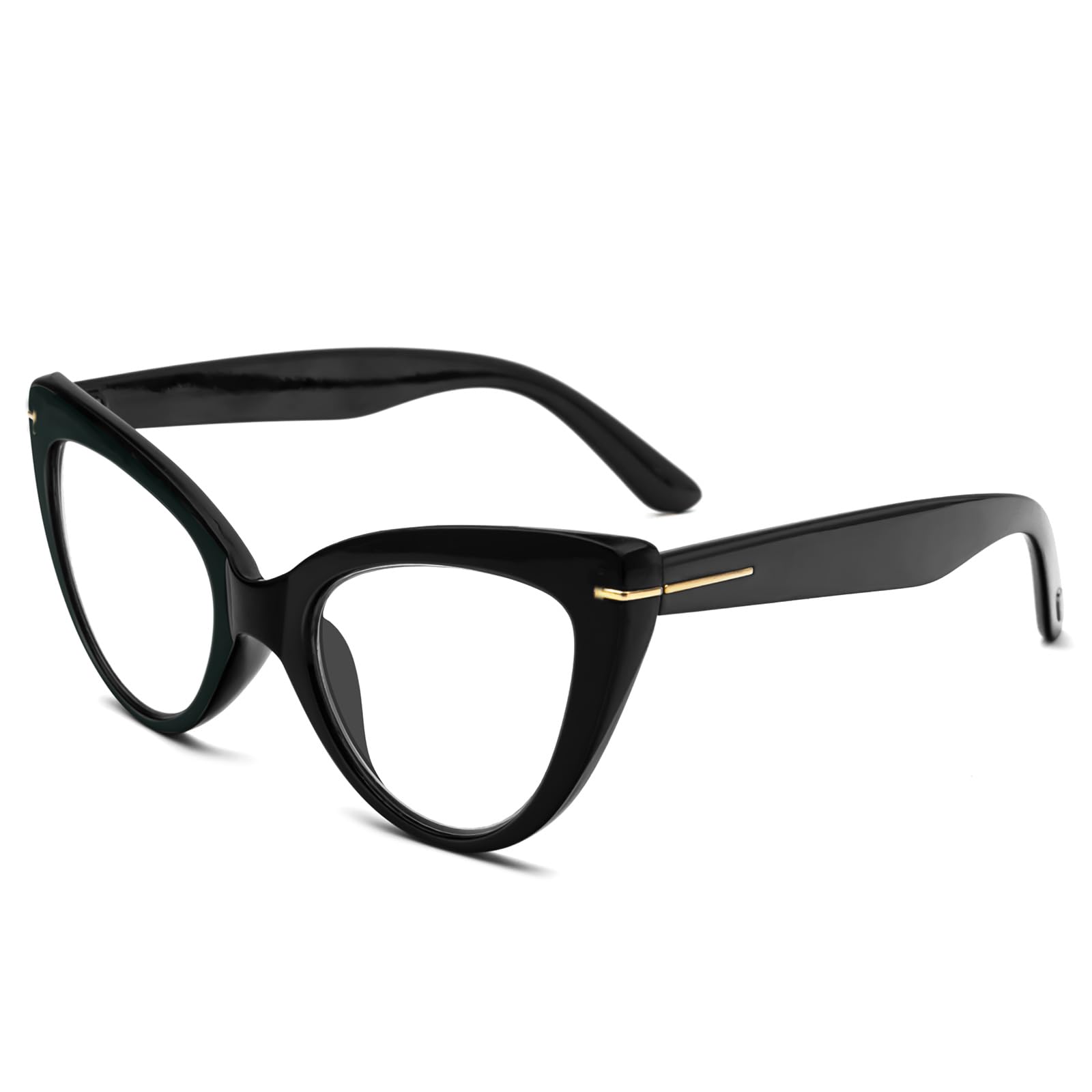 KoKoBin Large Cat Eye Reading Glasses Women's Anti-Blue Light Glasses Fashion and Comfortable Cat's Eye Computer Reader (Black, +3.5)