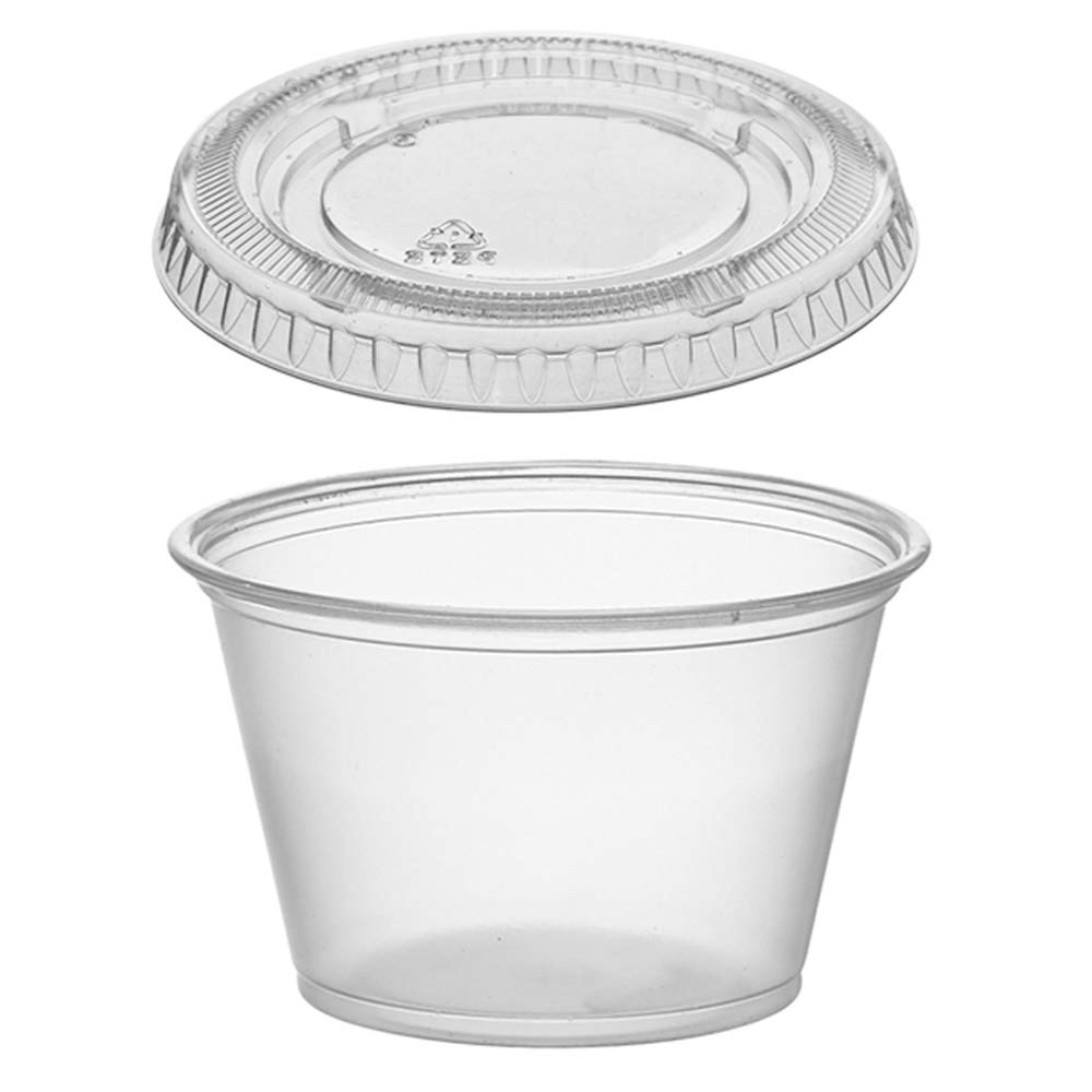 1-Ounce Plastic Portion Cups with Lids 
