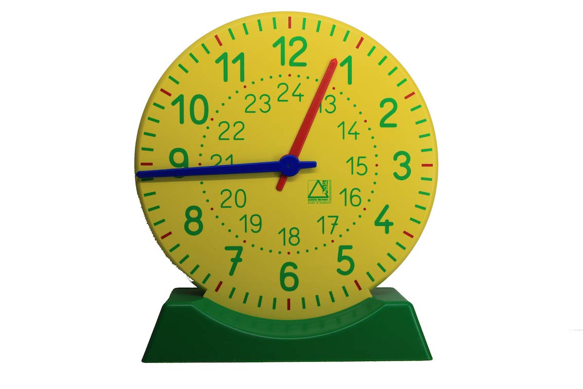 WISSNER Wissner090101.M00 Magnetic Big Teaching Clock in a Cardboard Box, 27 cm, Multi-Color, Large