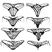 Nightaste Women's Floral Lace GstringThong Panties Multi-Pack Bow Knot T-Back Tanga Lingerie Undies (S, Style 1)