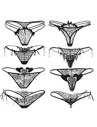 Nightaste - Tanga de encaje floral para mujer