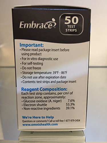 Omnis Embrace Test Strips, 4 Boxes of 50 each (200 Total)