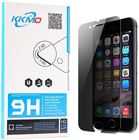 iPhone 7 6s 6 Privacy Tempered Glass Screen Protector, KKMO iPhone 7 Anti-spy Cover Shield Better Transparence, No dark (Privacy)