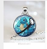 2016 New Anime Jewelry Squirtle Pokeball Necklace Round Pokemon Necklaces & Pendants