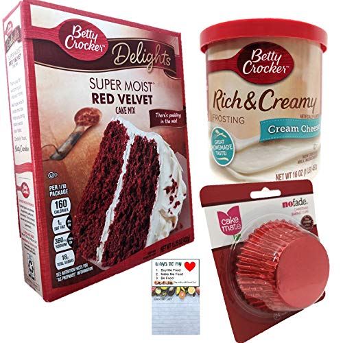 Betty Crocker Red Velvet Cake Mix | Cream Cheese Frosting | Red Foil Cupcake Wrappers