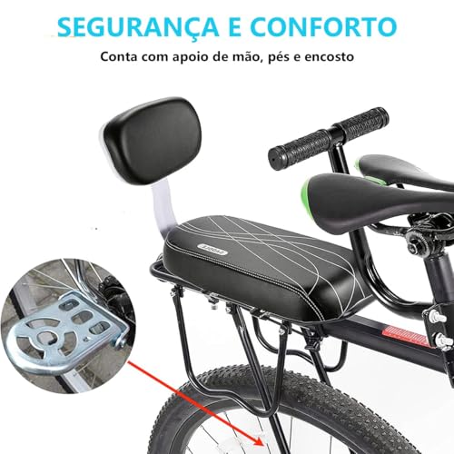 Banco Traseiro De Bicicleta Almofada Garupa C Apoio Criança
