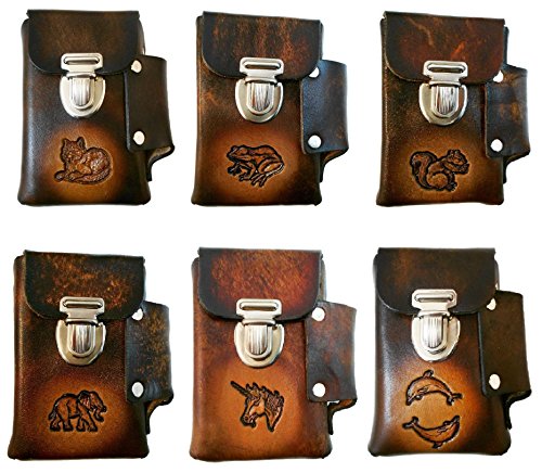 Hand Crafted Leather Cigarette Case, Lighter Pocket, Many Tooled Designs, Free Personalization