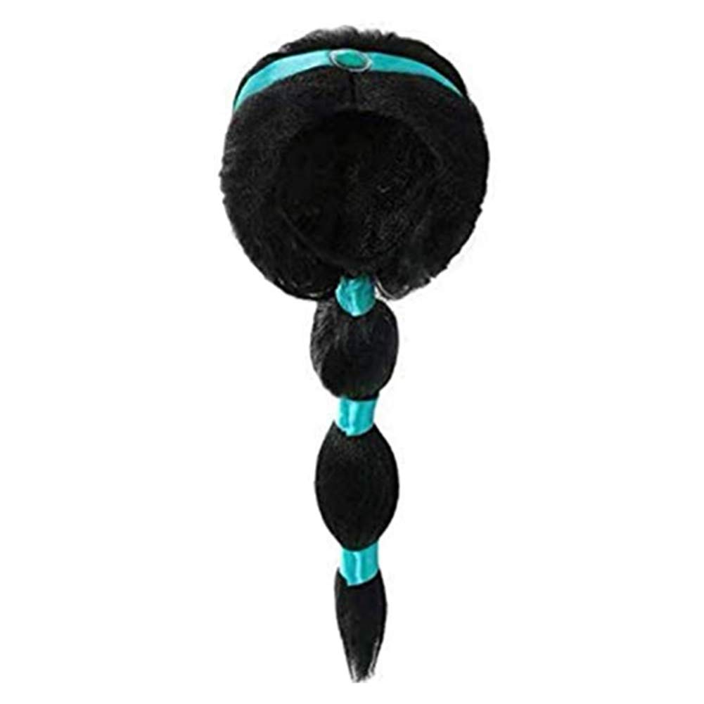 Photo 1 of Lovely Mermaid Princess Jasmine wig for Girls Arabian Long Black Pigtail Wig Halloween Party (Black,One_Size)