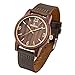 Sentai Natural Wood Watch, Genuine Leather Strap, Handmade Quartz Watches, Black Walnut Wood Men's Women's Wrist Watch