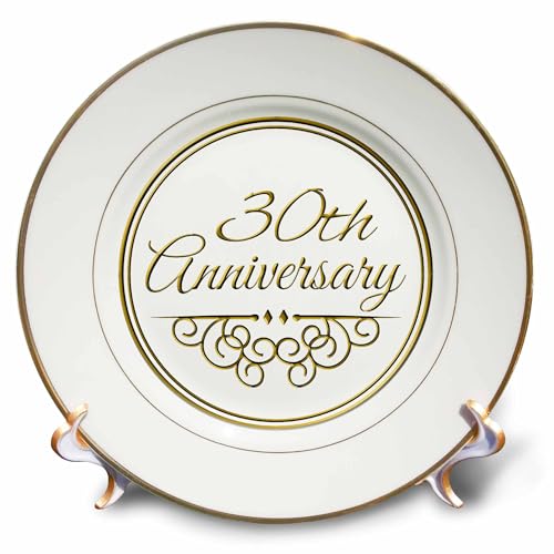 3dRose cp_154472_1 30th Gold Text for Celebrating Wedding Anniversaries 30 Year…