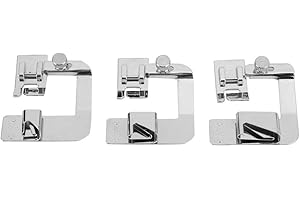 Phefop 3pcs Wide Rolled Hem Pressure Foot, 3 Sizes Hemmer Foot Set, 3/8 5/8 7/ Inch, for Professional Sewing and Bias Tape Bi