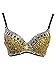 Senchanting Women's Steampunk Spike Sequin Rave Party Club Performance Sport Bra Tops
