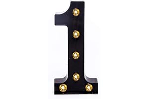 Foaky Black Marquee Numbers, Light Up Numbers, Lights Sign for Night Light Wedding Birthday Party Battery Powered Christmas Lamp Home Bar Decoration