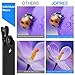 Phone Lens, Jopree Mini【 3 Independent DSLR Cell Phone Camera Lens Kit】, 15X Macro Lens, 120°Wide Angle Lens, 180°Fisheye Lens, Universal Lens for All Smart Phone