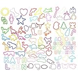 Fun Silly Assorted Shapes, Colors and Sizes Silicone Silly Bandz Rubber Band Bracelets Party Favors- 6 Packs with 24 Bands in Each Pack (144 Wristbands Total)