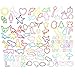Fun Silly Assorted Shapes, Colors and Sizes Silicone Silly Bandz Rubber Band Bracelets Party Favors- 6 Packs with 24 Bands in Each Pack (144 Wristbands Total)