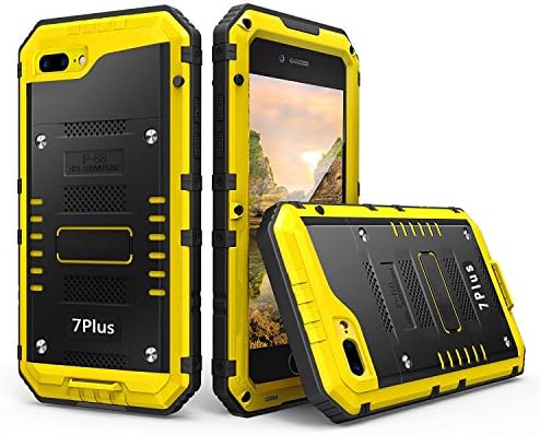 iPhone 7 Plus Case Heavy Duty with Built-in Screen Full Body Protective Waterproof, Shockproof Rugged Hybrid Hard Cover Military Grade Defender for Outdoor Sport Black ( Color : Yellow )