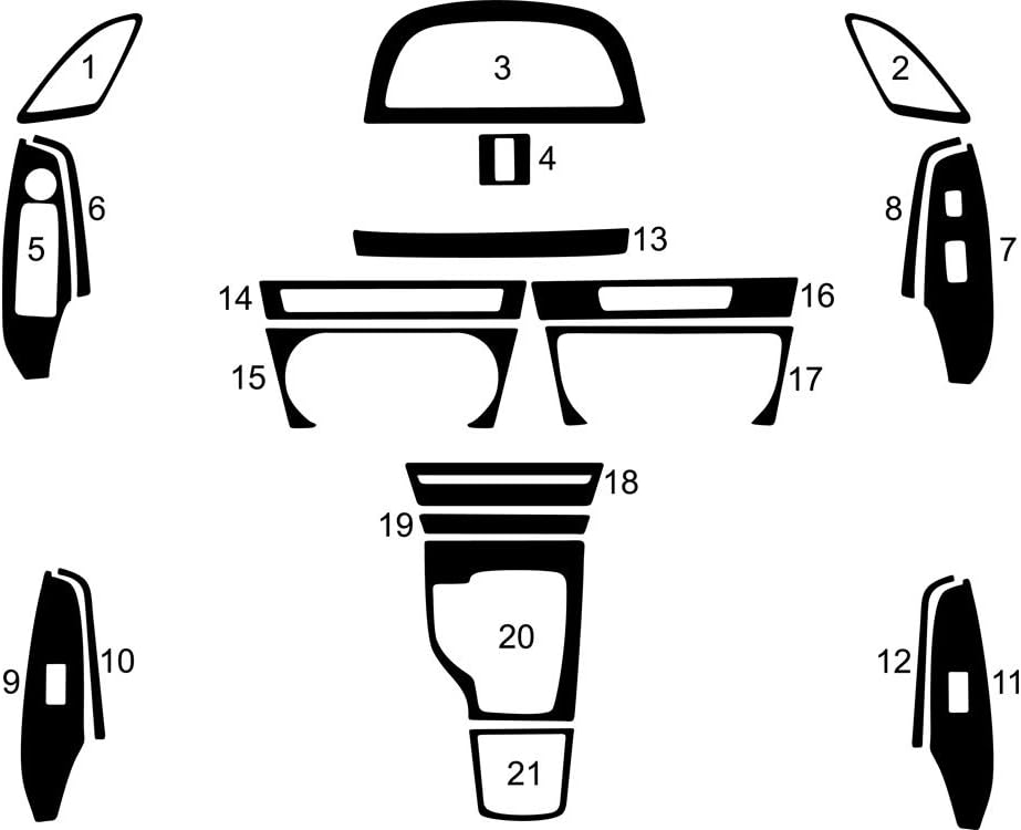 Rvinyl Rdash Dash Kit Decal Trim for Mazda Mazda3 2014-2017 - Carbon Fiber 4D (Black)