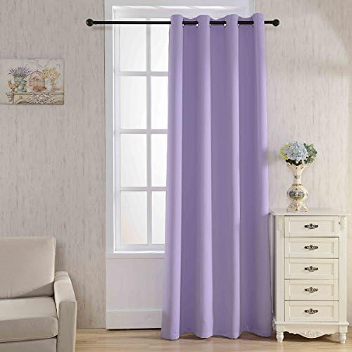 SINOGEM Room Darkening Window Curtain Panel Blackout Curtains Bedroom Kitchen, 1 Panel (53x63 inches, purple)