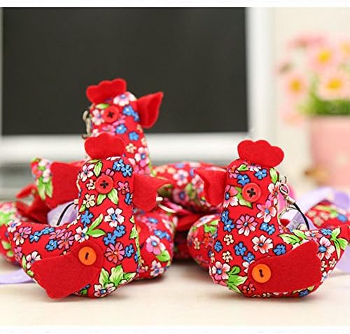 3.9"Creativity Chicken Plush Toys Chinese Zodiac Doll Cock Cloth doll Animals Stuffed Plush Kids Toys Christmas Gift Bag Key Chain Pendant (1)