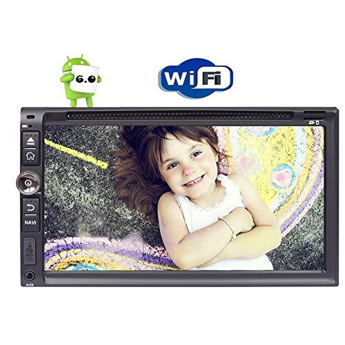Click Here to See More Images Double din 6.95 inch Car Stereo Android 6.0 GPS Autoradio HD Touch Screen Car DVD Player Head Unit Indash GPS Navigation with Bluetooth WiFi Mirroring USB/SD Radio Support DAB+ OBD SWC Dual-Cameras in