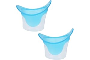 2pcs Silicone Eye Wash Cups, Reusable Eye Bath Cup Flush Kit for Quick Rinse Relief from Dust Makeup Irritants Portable Clean