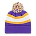 OTS NFL Minnesota Vikings Men's Rush Down Cuff Knit Cap with Pom, Team Color, One Size
