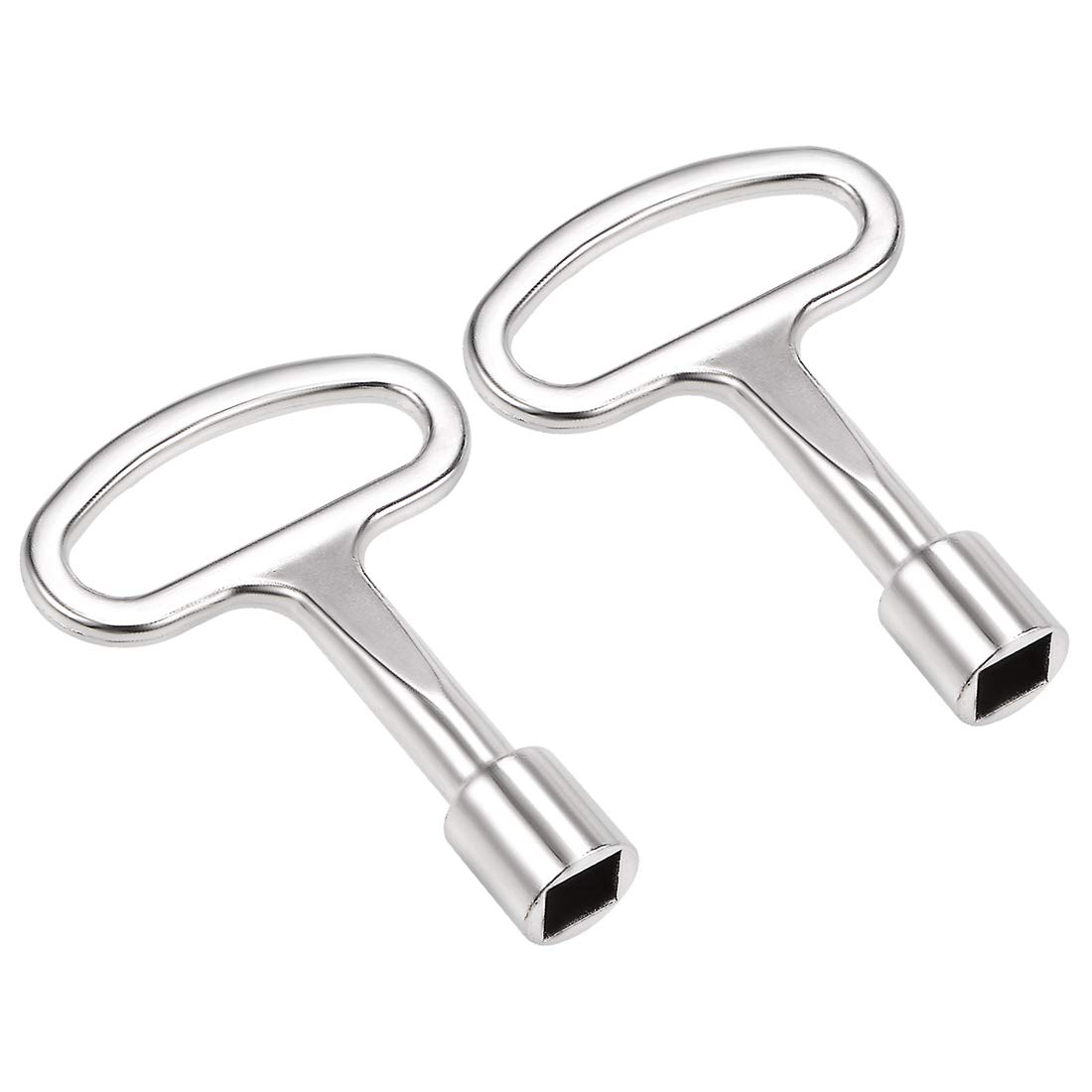 sourcing map Electrical Cabinet Key 8mm Zinc Alloy Square Water Meter Box Safety Key 2Pcs