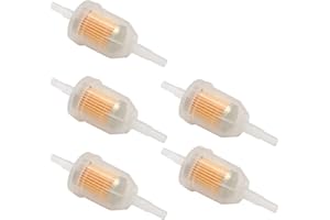 Vkinman 5 Pack Fuel Filter 1/4 x 5/16 Inch Universal Gas Inline Fuel Filters Replacement for B S John Deere Kawasaki Kohler C