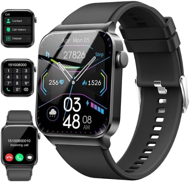 Smart Watch for Men Women(Answer/Make Calls), 2026 New 1.85" HD Smartwatch, Fitness Tracker with 110+ Sport Modes, IP68 Waterproof, Heart Rate/Sleep/Step Monitor, Activity Tracker for Android iOS