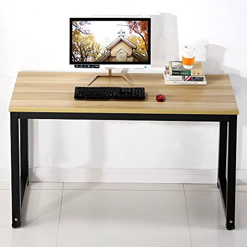 Computer Desk Writing Desk Workstation Office Desk Dining Table Gaming Desk, Walnut + Black Leg, 47.2"(L) X23.6(W) X29.1(H)