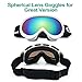 Odoland Ski Goggles for Youth Age 8-16 – UV400 Protection and Anti-Fog – Double Grey Spherical Lens for Sunny and Cloudy Days (White)