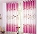 Lovehut Butterfly Flowers Printed Curtains for Girls Room,Semi-Blackout Window Curtain Panels with 3D Butterflies Grommet Window Drapes for Kids Girls Bedroom Living Room - 39 x 78 Inch, 2 Panels