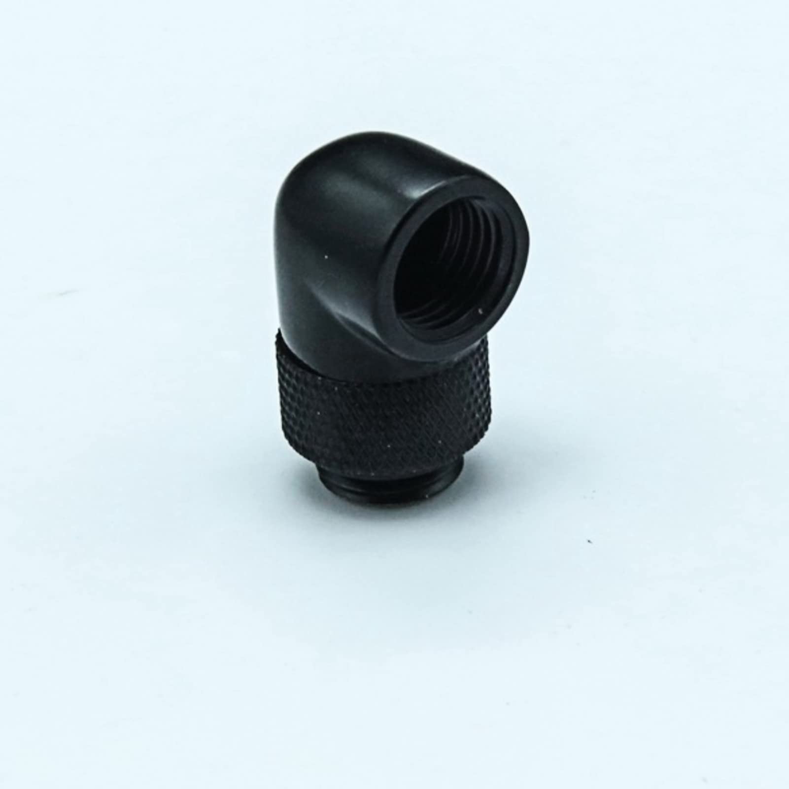 90° Angle Rotary Tube Fitting, 360° Rotatable Tube Fitting Adapter, 2'' G1/4 Thread Elbow Connector For PC Water Cooling System (Black)
