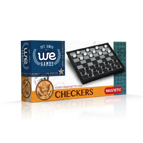 WE Games Magnetic Checkers Set -Small Travel Size
