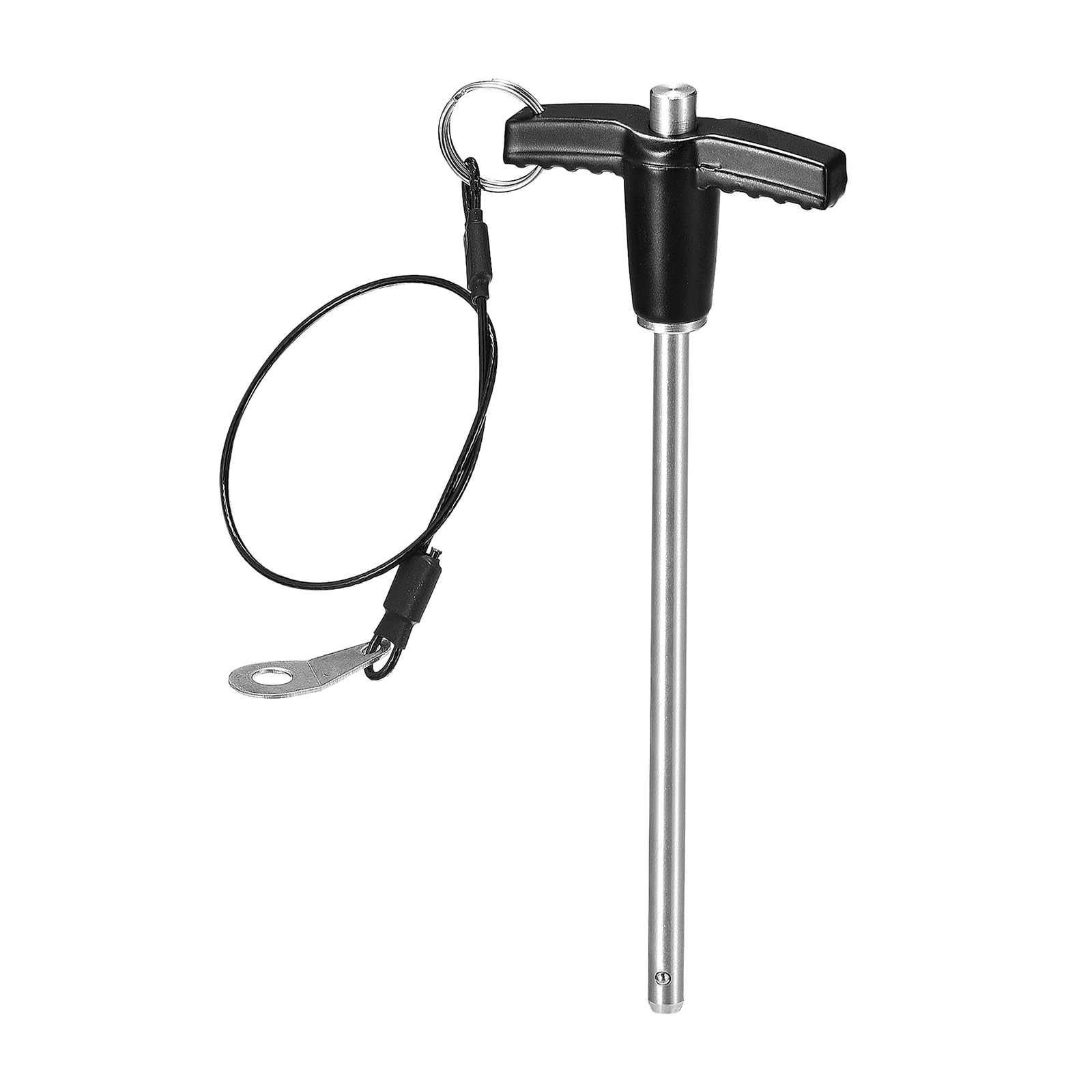 DTGN 6mmx100mm(DxL) T Handle Quick Release Pin - Good for Quickly Connecting and Hooking Up Components - 304 Stainless Steel Ball Locking Pins with Push Button - Black/Silver