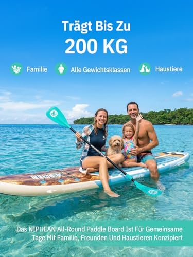 Stand up Paddling Board mit Sitz und Allem Zubehör, 320cm Paddleboard für Aller Fähigkeitsniveaus, SUP Board 200kg Tragkraft für 2 Personen, Standup Paddle Board for Adults