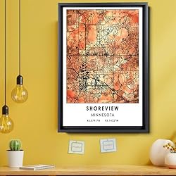 Shoreview Map Poster, Minnesota Map Art Poster, Map