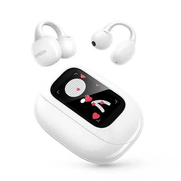 UGREEN S6 MAGIC CLIP-TYPE EARBUDS, OPEN-EAR EARBUDS, WITH LCD SMART DISPLAY, OPEN-EAR TYPE, BLUETOOTH 5.4 0.5 INCH (12 MM) DRIVERS, TOTAL 30 HOURS PLAYBACK, DNN NOISE CANCELING